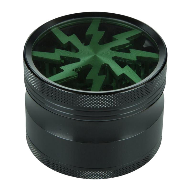 4 Part 2.5" Aluminium Thunderbolt Shred Grinder with Sifter