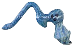 Blue Glass Sidecar Bubbler