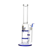 Glass Double Disc Perc Bong Blue HoneyComb