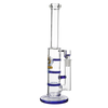 Glass Triple Disc Perc Bong Blue HoneyComb