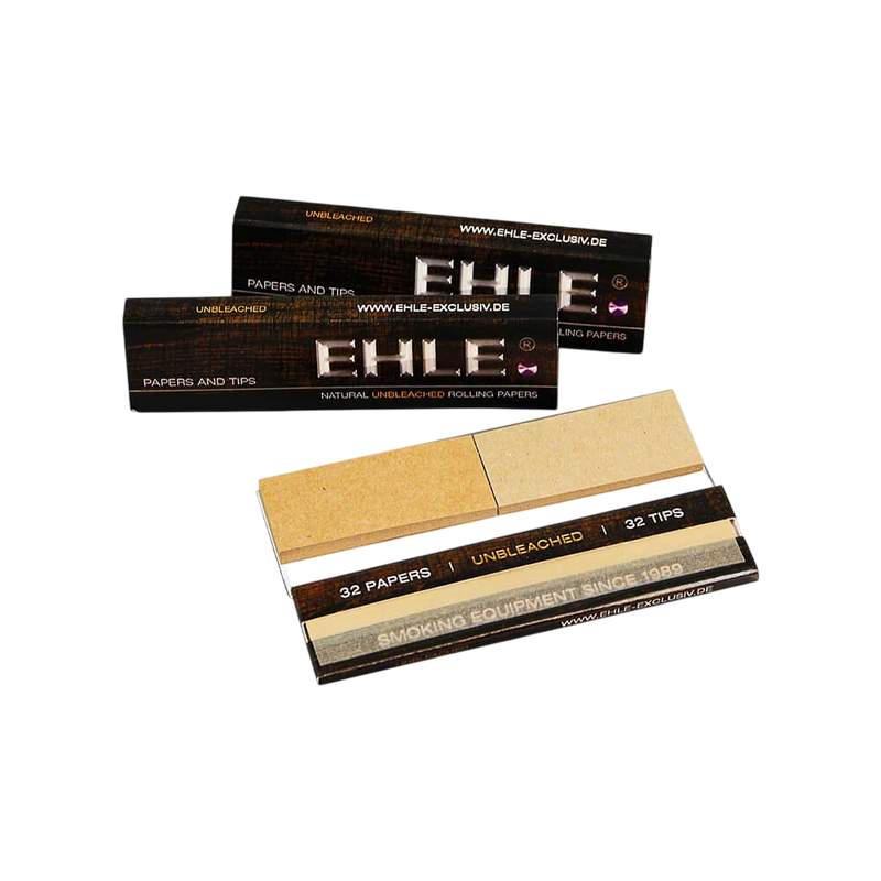 Natural Unbleached Rolling Papers and Tips King Size by EHLE