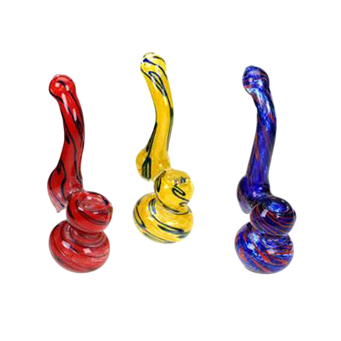 Snake Design Multi Coloured Glass Bubbler
