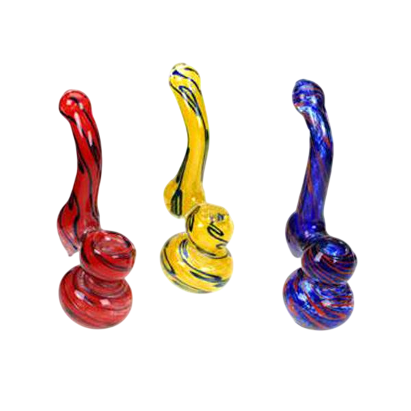 Snake Design Multi Coloured Glass Bubbler