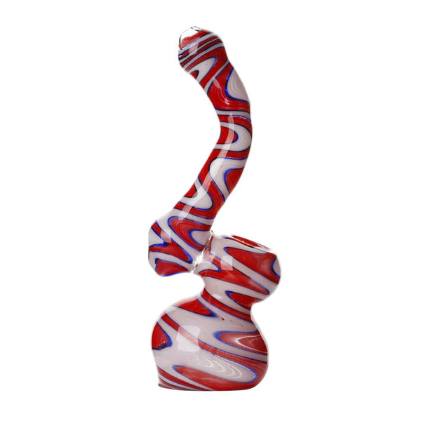 Swirly Glass Bubblers Red, White and Blue