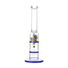 Glass Double Disc Perc Bong Blue HoneyComb