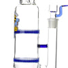 Glass Double Disc Perc Bong Blue HoneyComb