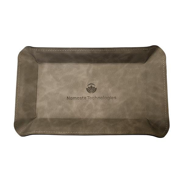 Synthetic Vegan Leather Tray Gray Medium