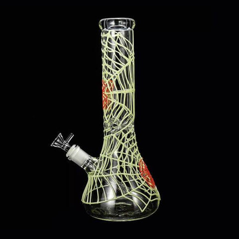 Atomic 30cm Glow in the Dark Spider Web Water Pipe (DL2)