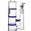 Glass Triple Disc Perc Bong Blue HoneyComb