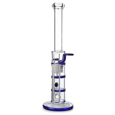 Glass Triple Disc Perc Bong Blue HoneyComb