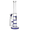 Glass Triple Disc Perc Bong Blue HoneyComb