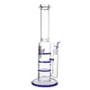 Glass Triple Disc Perc Bong Blue HoneyComb