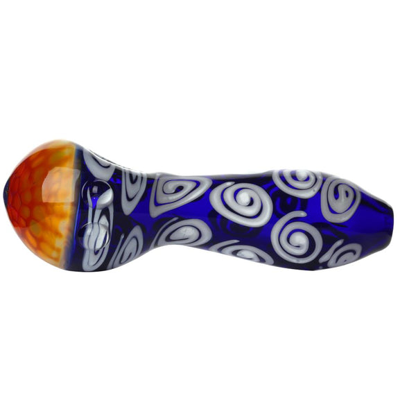 Spoon Pipe Honeycomb Blue Swirl