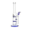 Glass Double Disc Perc Bong Blue HoneyComb