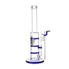 Glass Triple Disc Perc Bong Blue HoneyComb