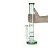 Cylinder Bong with Twin Honeycomb Percs and Ice Pinch