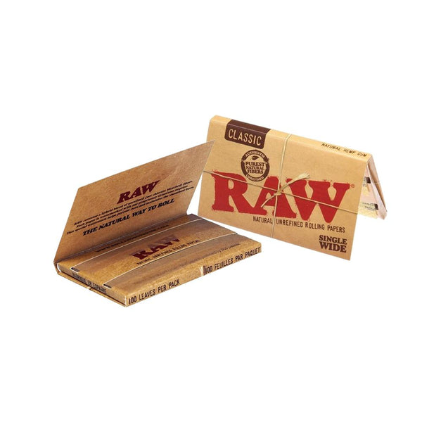 Raw Natural Unbleached Single Wide Rolling Papers - Double Packet - Classic
