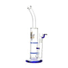 Glass Double Disc Perc Bong Blue HoneyComb