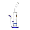Glass Double Disc Perc Bong Blue HoneyComb