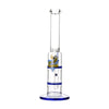Glass Double Disc Perc Bong Blue HoneyComb