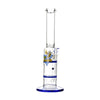Glass Double Disc Perc Bong Blue HoneyComb