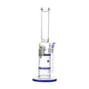 Glass Double Disc Perc Bong Blue HoneyComb
