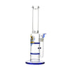Glass Double Disc Perc Bong Blue HoneyComb