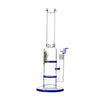 Glass Double Disc Perc Bong Blue HoneyComb