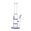 Glass Double Disc Perc Bong Blue HoneyComb