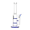 Glass Double Disc Perc Bong Blue HoneyComb