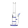 Glass Double Disc Perc Bong Blue HoneyComb