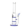 Glass Double Disc Perc Bong Blue HoneyComb