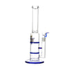Glass Double Disc Perc Bong Blue HoneyComb