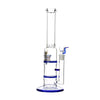 Glass Double Disc Perc Bong Blue HoneyComb