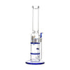 Glass Double Disc Perc Bong Blue HoneyComb