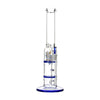 Glass Double Disc Perc Bong Blue HoneyComb