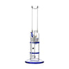 Glass Double Disc Perc Bong Blue HoneyComb