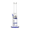 Glass Double Disc Perc Bong Blue HoneyComb