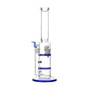 Glass Double Disc Perc Bong Blue HoneyComb