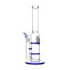 Glass Double Disc Perc Bong Blue HoneyComb