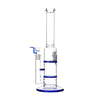 Glass Double Disc Perc Bong Blue HoneyComb