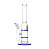 Glass Double Disc Perc Bong Blue HoneyComb