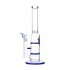 Glass Double Disc Perc Bong Blue HoneyComb
