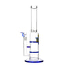 Glass Double Disc Perc Bong Blue HoneyComb