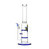 Glass Double Disc Perc Bong Blue HoneyComb