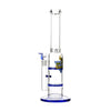 Glass Double Disc Perc Bong Blue HoneyComb