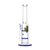 Glass Double Disc Perc Bong Blue HoneyComb