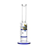 Glass Double Disc Perc Bong Blue HoneyComb