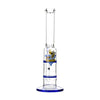 Glass Double Disc Perc Bong Blue HoneyComb