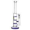 Glass Triple Disc Perc Bong Blue HoneyComb
